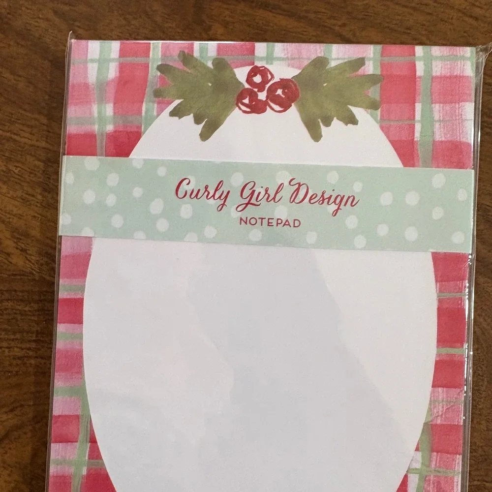 Curly Girl Design Notepad Plaid Stationery Writing‎ Pad Office School Supply